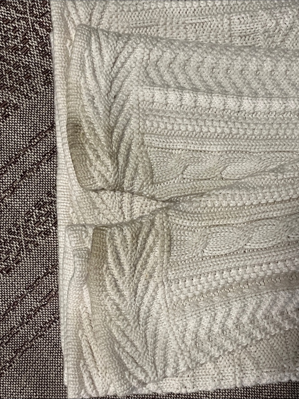 L.L. Bean Cream Cable-Knit Button Cardigan - Picture 7 of 7